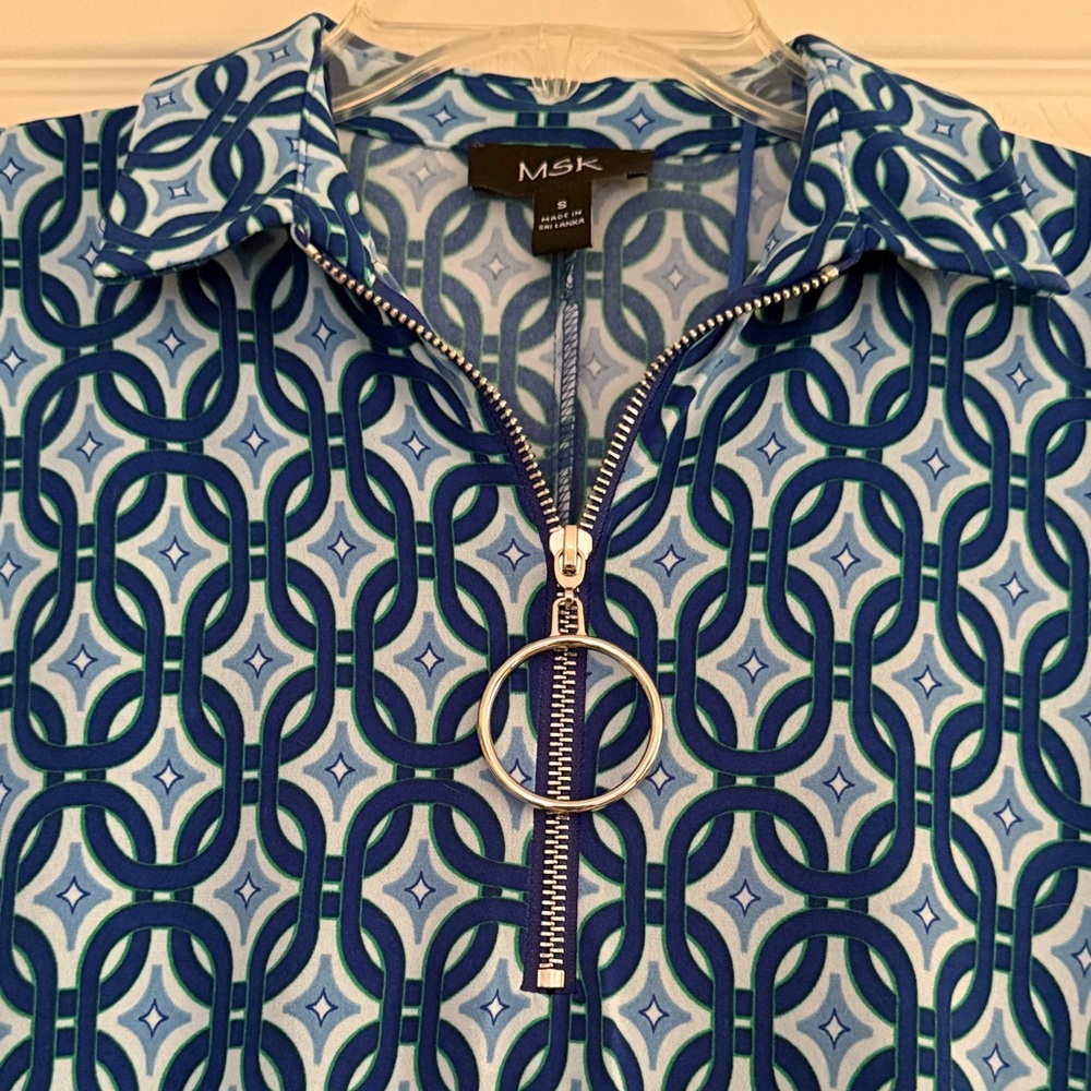 NWT MSK Blue Geometric Mini Dress - Picture 6 of 6